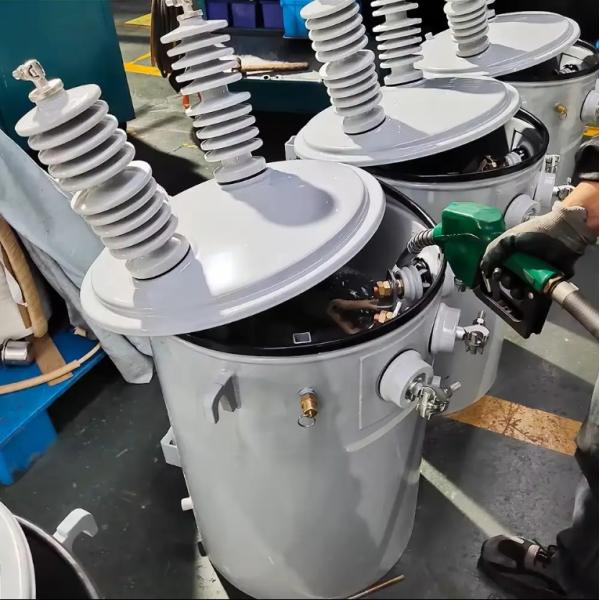 Oil filled single-phase pole-mounted distribution transformer (2)