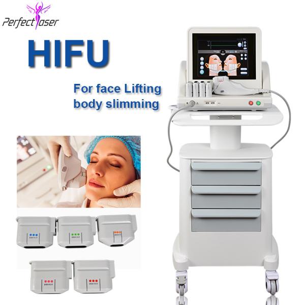Quality 2 In 1 Portable HIFU Beauty Machine Face Lift Body Slimming 5 Cartridges for sale