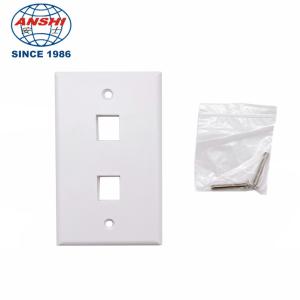 China Structural 2 Port Network Cable Faceplate 120 Type Data Point Faceplate on sale