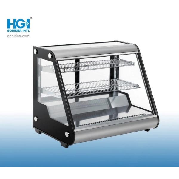 130L Curved Glass Cake Display Fridge Freestanding Adjustable Chrome Plated