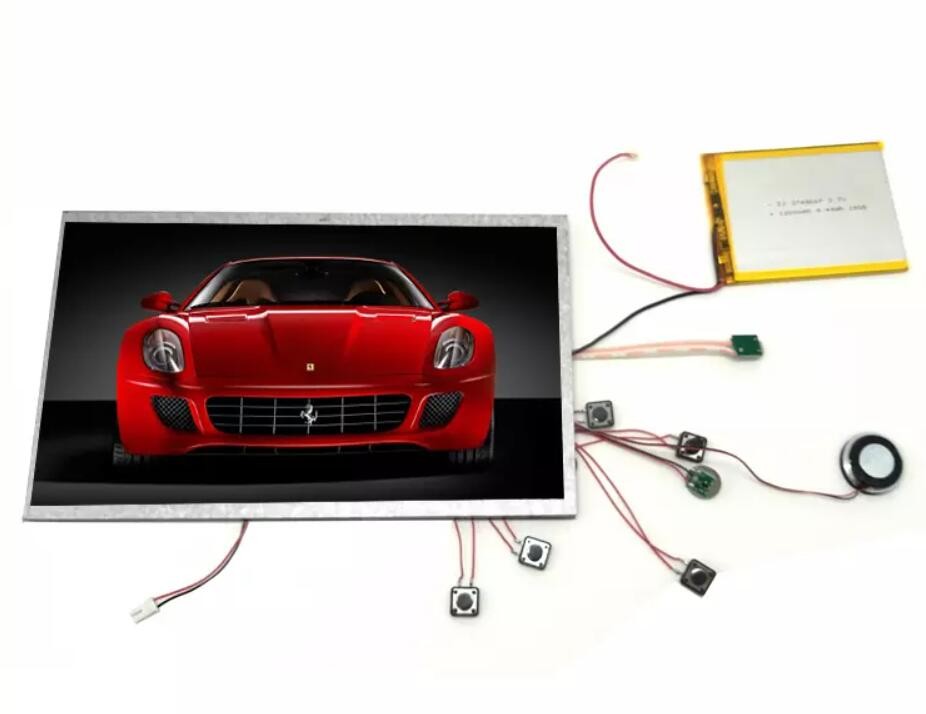 7 inch TFT LCD display video module with control buttons used for custom POP video display