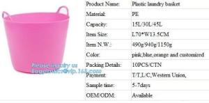 China Plastic Laundry basket, organizer basket with customized size, laundry storage bag laundry basket with two pockets from on sale