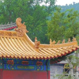 Buy cheap Kaolin Clay Handmade Plain Tiles Yellow Glazed Terracotta Chinese Temple Pagoda product