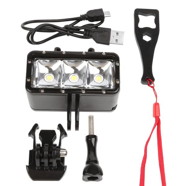 GoPro Accessories 40M Universal Waterproof Dimmable LED Diving Light For Hero 4 3 3+ SJCAM SJ4000 SJ5000 Xiaoyi 4K