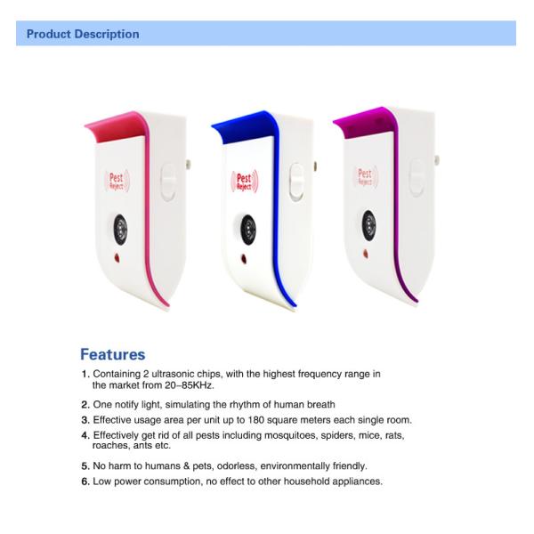 EU US AU Plug Electronic Ultrasonic Pest Repellent Indoor Bug Control Rat Mosquito Killer