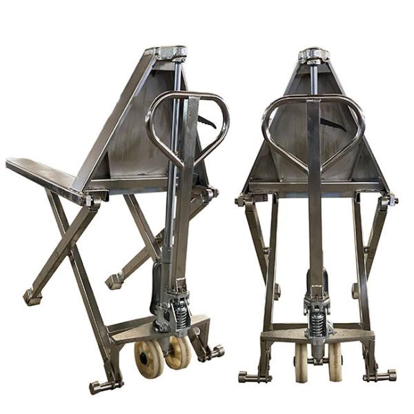Quality Stainless Scissor Pallet Truck Manual 2200lbs Lifting Height 800mm for sale