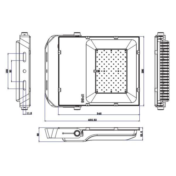 IP65 External Led Flood Lights , High Lumen Outdoor Led Flood Light Black Housing Color