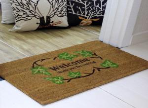 China 40*60cm Coir Coconut Entrance Matting Thickness 15mm PVC Backing on sale