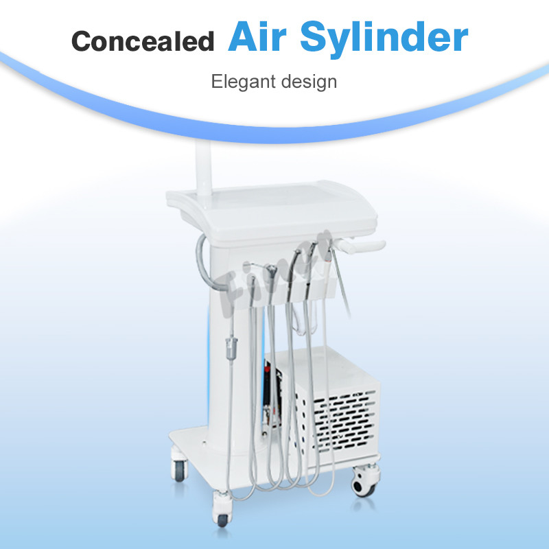 540W Foot Switch Dental Unit With Air Compressor Suction Three Way Syringe Handpiece Scaler