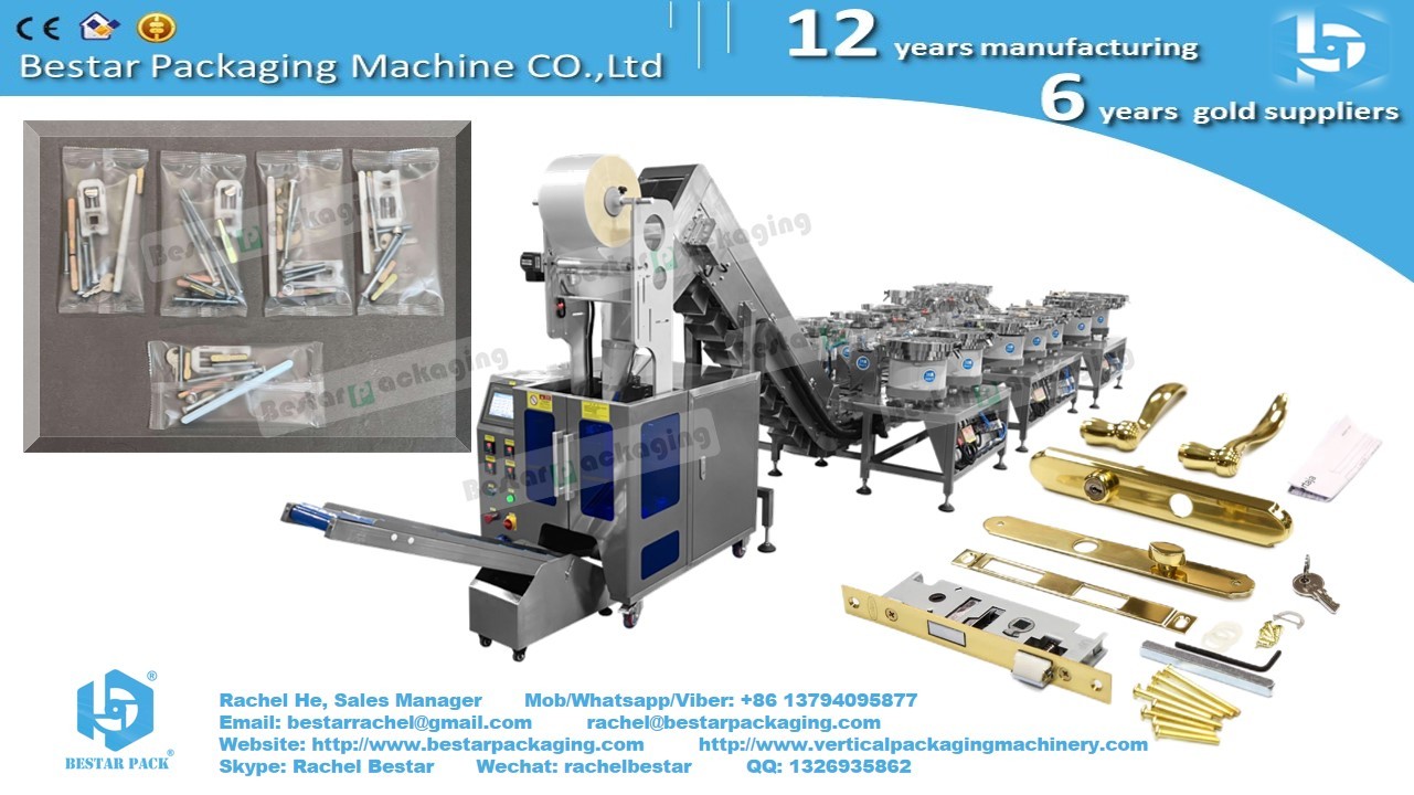 Packing machine solution 16 counting bowls with sound insulation enclosures for furniture fittings
