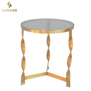 China Living Room Furniture High Quality Tempered Glass Tea Table Design Metal Table on sale