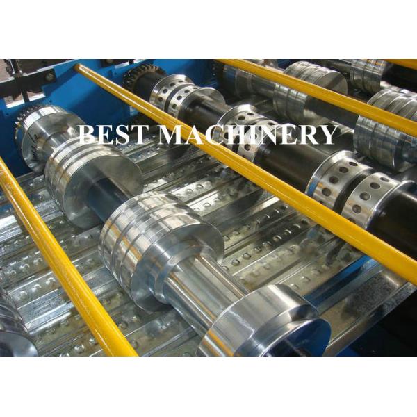 Galvanized Steel Deck Floor Tile Making Machine , Metal Decking Roll Forming Machine
