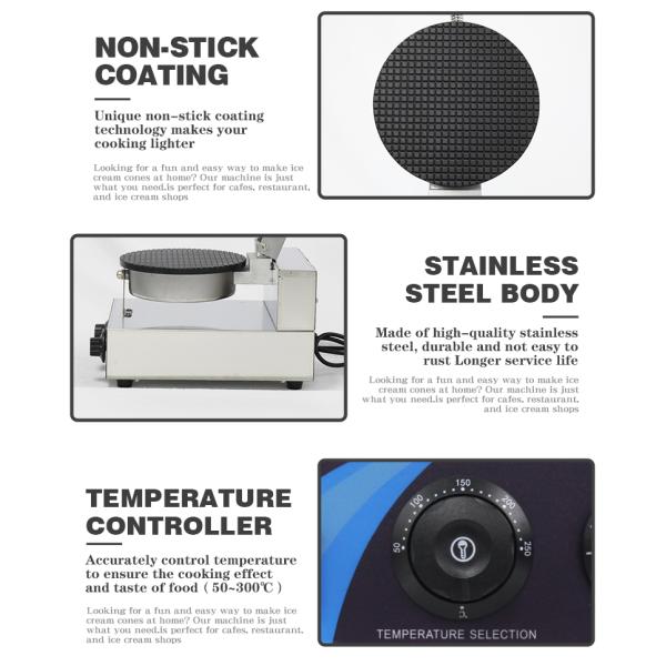 Round Shape Other Snack Machines Ice Cream Cone Waffle Maker Machine With Year 2023