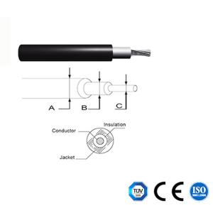 6mm2 1000V AC TUV 2pfg1169 Certificated Double Insulated PV DC Solar Cable XLPE
