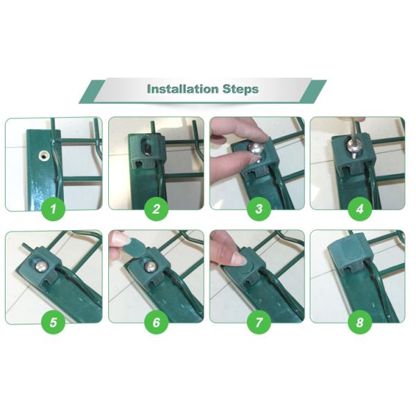 installation steps Manufacture PVC Coated Military Anti-Climb 1830mm x 2500mm 4 v fold 100mm section mesh fence