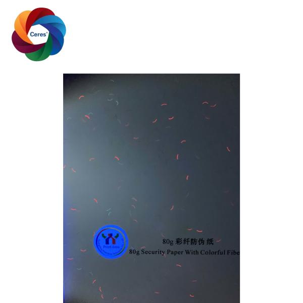 Quality Ivory Security Watermark Bond Paper A4 Cotton 80 Gram Uv Invisible Fibers for sale