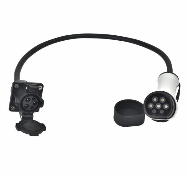Quality J1772 Type 1 To Type 2 Electric Vehicle Adapter Cable 0.5m for sale