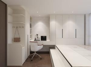 Fadior Stainless Steel Modern Tatami Bed With Integrated Study Desk And Hidden Storage