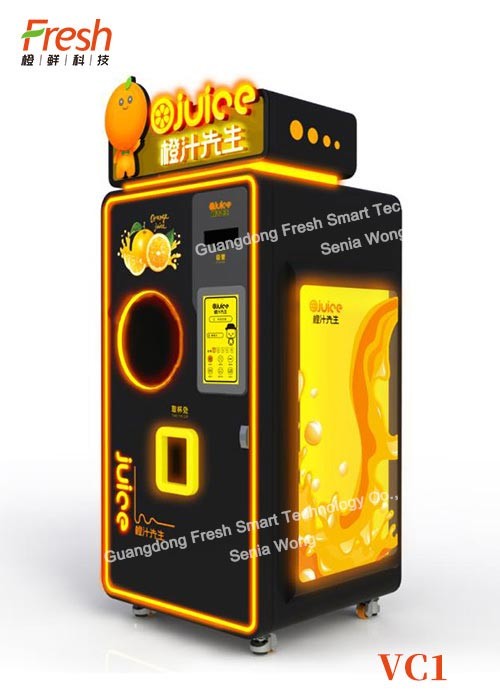 new model pure juice Fresh fruit mutilfunction orange Squeezing Automatic Beverage black Vending Machine