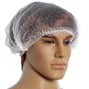 China 14gsm Head Cap Non Woven Disposable Bouffant Cap With Elastic Band 18in 19in on sale