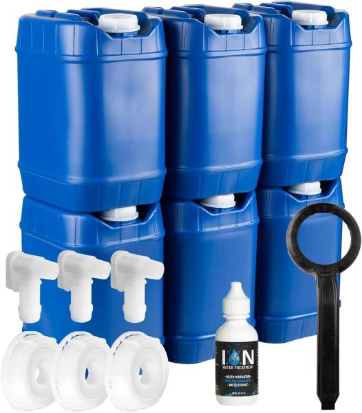 Quality Stackable Water Storage Containers With Lids, Emergency Water Storage Kit Spigots And Water Preserver Bottles for sale