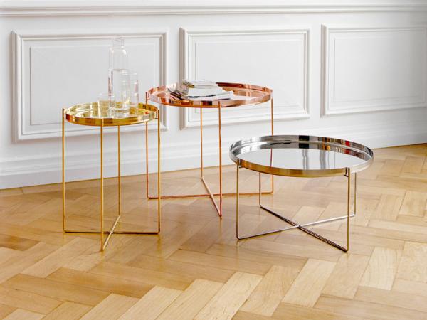 Quality Nordic Style Habibi Side Table , Simple Console Rose Gold Coffee Table for sale