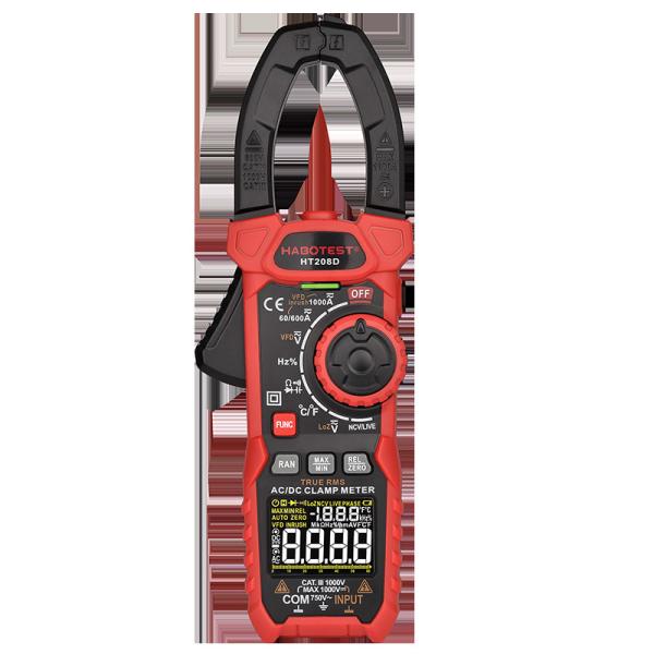 Quality Digital Clamp Meter HT208D 6000counts HABOTEST Voltage 1000V Ohm Hz Temperature NCV, VFD , Current,DUTY test  Inrush DCA for sale