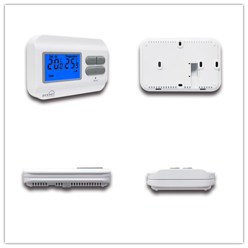 White Household Air Conditioning Wired Room Thermostat With LCD Display