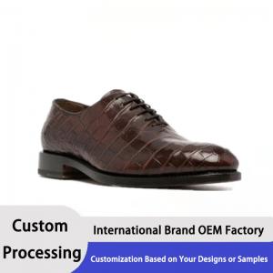 Buy cheap Genuine Leather Men Shoes Short-snout Crocodile Leather Classic Oxford Formal Sapatos product