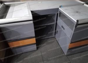 China 1200MM Aluminum Alloy Supermarket Checkout Counter With Conveyor Belt ISO9001 on sale