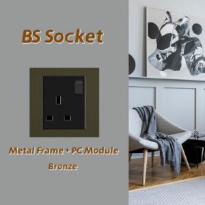 Buy cheap CE 13A BS Socket 250V Single Pole Three Pin Square Wall Power Socket product