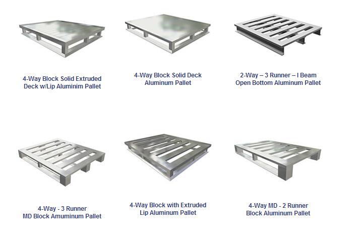 Aluminum four way entry pallet with Stronger , Cleaner, Recyclable