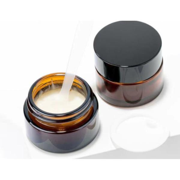 ODM OEM 4 Oz Glass Cosmetic Jars With Lids Amber Lip Balm Jars