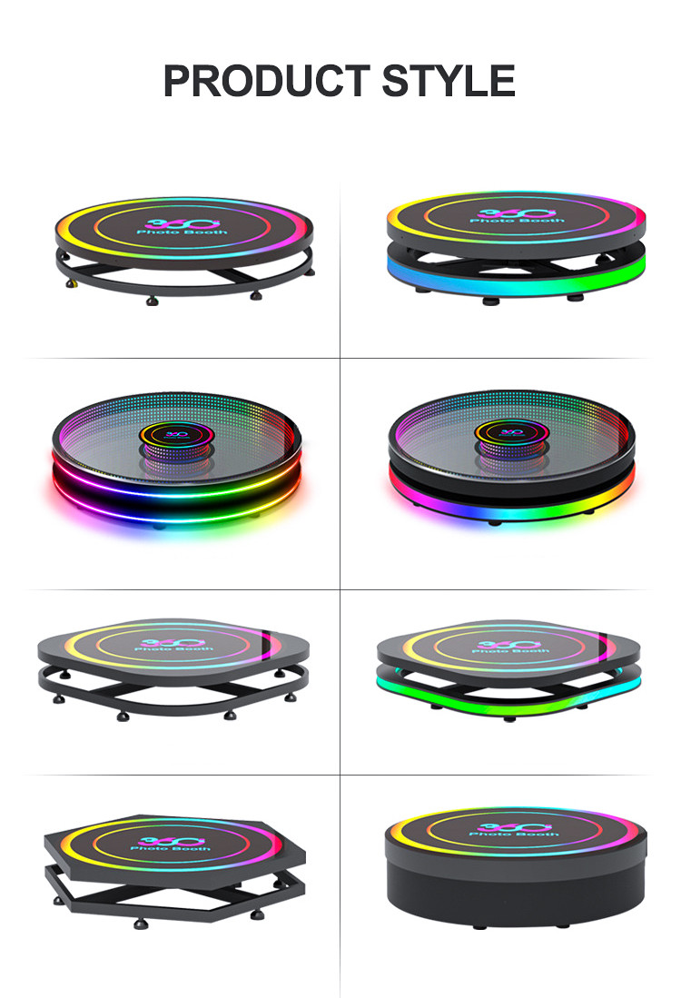 Ins 360 Camera Booth Intelligent Remote Control 360 Selfie Platform Colorful Lights
