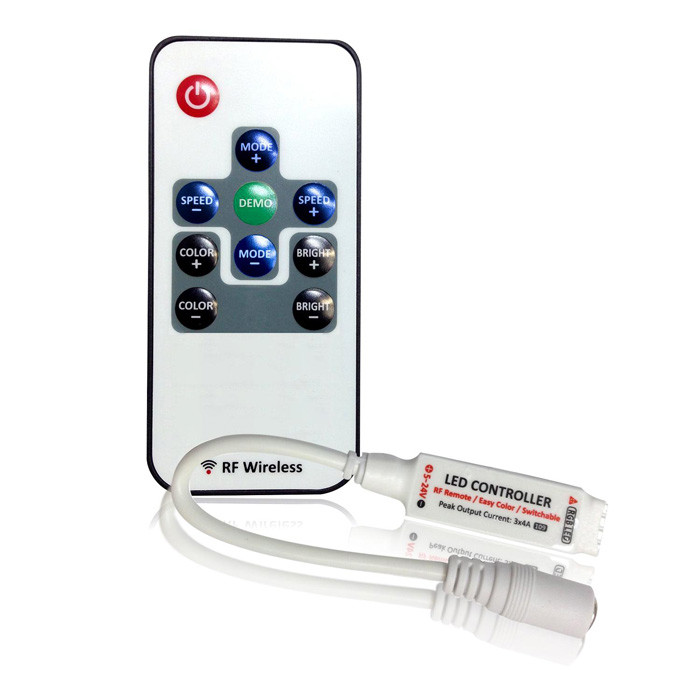 KooSion In-line Mini Dimmer with Remote Control for Single Color LED Strip Lights
