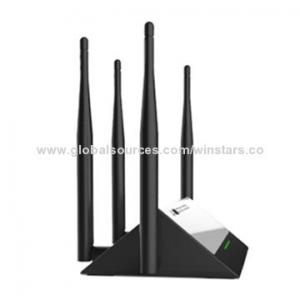 Buy cheap AC1200 dual band concurrent WiFi router w/external antennas,4 x 10/100/1000Mbps auto MDIX LAN port product