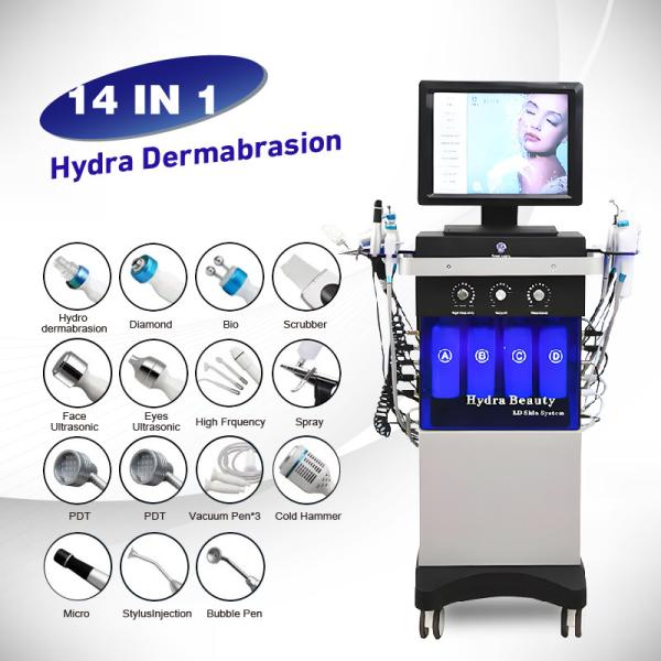 Quality Multifunctional Aqua Peeling Oxygen Jet Hydra Hydro Dermabrasion Facial Cleaning Equipment with Skin Analyzer for sale
