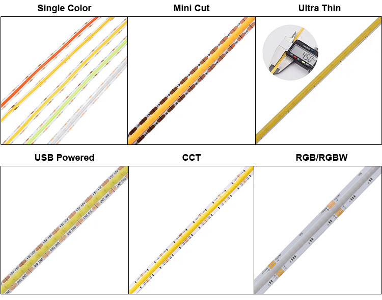 Seamless COB Recessed LED Strip Lighting Color Changing RGB CCT With Wifi Remote Control
