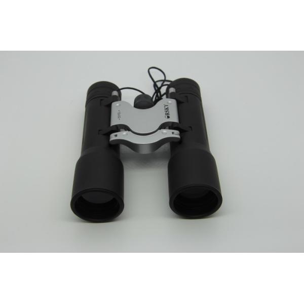 Black 12x32 Compact Folding Binoculars , Compact Sports Binoculars With Neck Strap