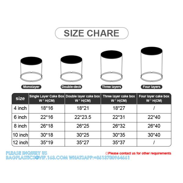 Tall Clear Cake Boxes With Ribbon - Gold Round Clear Cake Box For Birthday Cake | Wedding Cake Transparent Cake Box