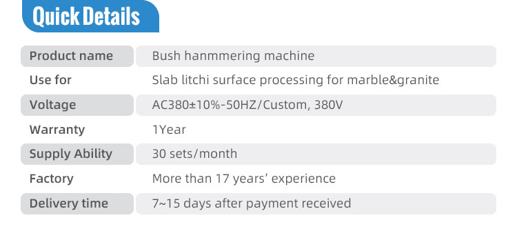 Grinding Function PLC Automatic Continuous Granite Marble Stone Bush Hammering Machine