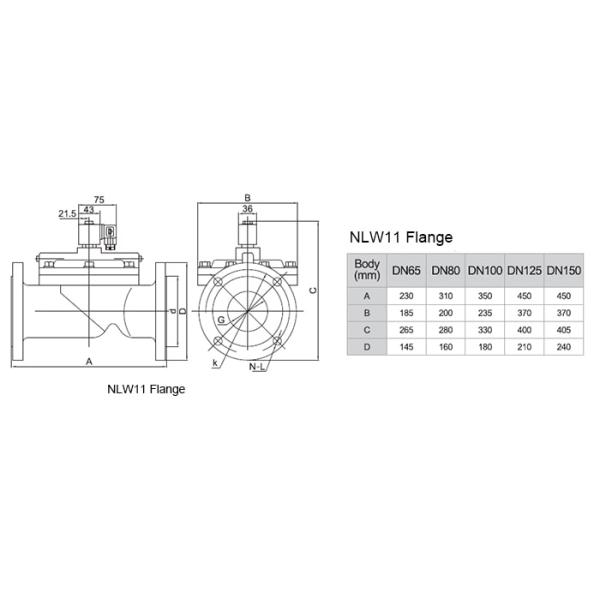 Direct Acting Diaphragm Solenoid Valve Thread / Flange Connection Type
