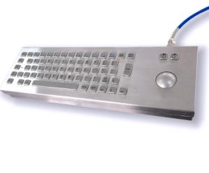 China dustproof waterproof Industrial Desktop Keyboard IP64 Stainless Steel With Trackball on sale