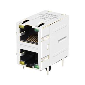 Buy cheap X Multiple XMH-2116D3018 Compatible LINK-PP LPJG17610AANL 10/1000 Base-T Yellow/Green Led Tab Up 2x1 Port Stacked RJ-45 Connector product