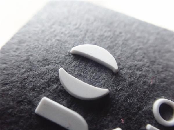 Quality Soft Imported Senior Grey Suede Rubber Logo Patches ， With Custom Micro Injection Logo for sale