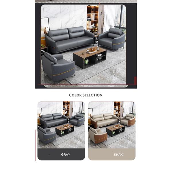 GENUINE Leather Modern Office Sofa Set Reception Sofa for Contemporary Office Talks