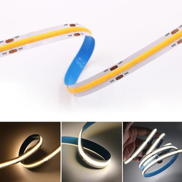 Width 8mm 10W COB LED Strip Light DC24V 1000lm/M Cool White RA 90