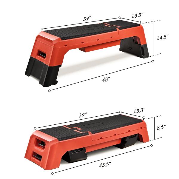 1125MM Anti Skid 3 Level Adjustable Exercise Step Platform 35CM