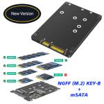 Full-size NGFF M.2 B Key/mSATA SSD to 2.5 SATA3 Adapter 2 in 1 with Plastic