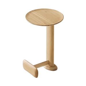 China Oak Veneer Round End Table Natural Wood Top Solid Wood  Legs Side Table For Living Room And Hotel Use on sale